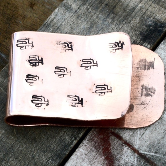 Saguaro Cactus Arizona Money Clip Solid Copper Men Gift Usher Southwestern - Picture 5 of 8